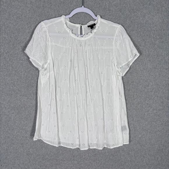 torrid Tops - Torrid Top Large White Ruffle Flowy Eyelet Sheer Feminine Resort Coquette‎ Boho